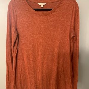 Women’s LC Lauren Conrad Medium Orange Sweater with Ruffle hem